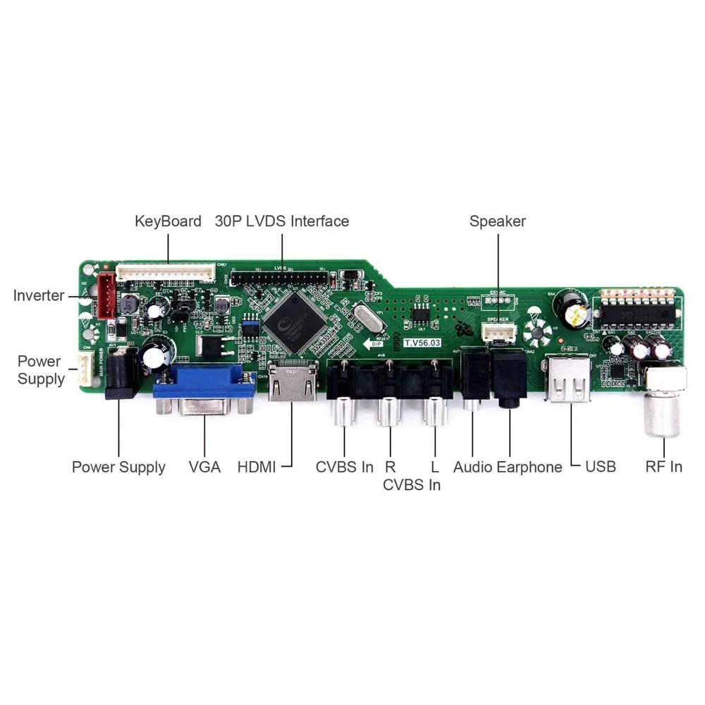 Kit For B173RW01 V4 V.4 LCD LED controller Driver Board TV+HDMI+VGA+CVBS+USB 