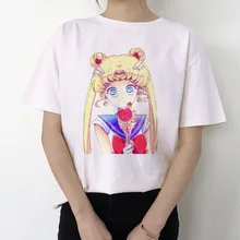 Женская футболка в стиле Харадзюку Sailor Moon 90 s красивая с рисунком