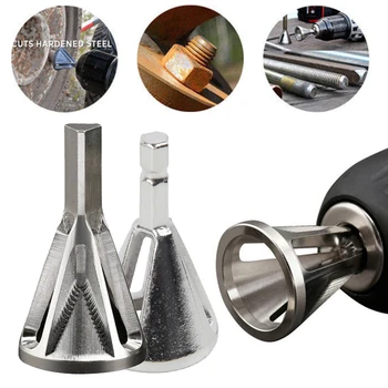 

Stainless Steel Deburring External Chamfer Tool Drill Bit Home DIY Workshop Triangle Hexagon Shank Bolt Rebar Burr Removal Tool