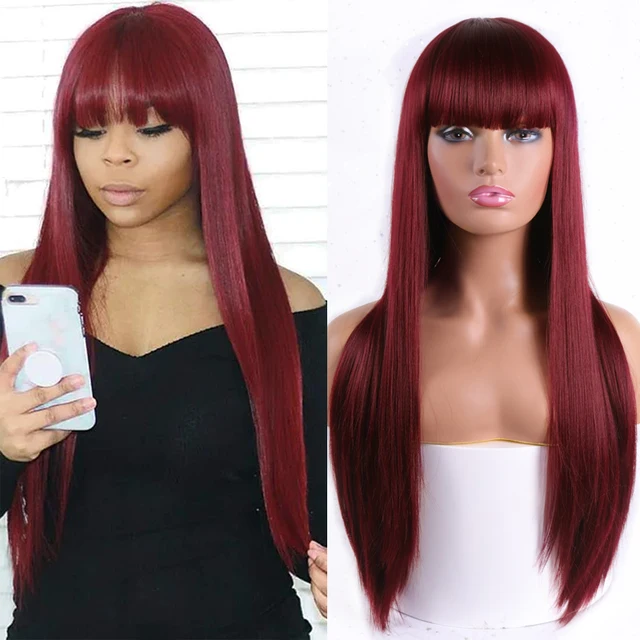 Linghang Gray and Black Wig Long Straight hair Cosplay Wig Two Tone Ombre Color Women Synthetic Hair Wigs 4/27HL