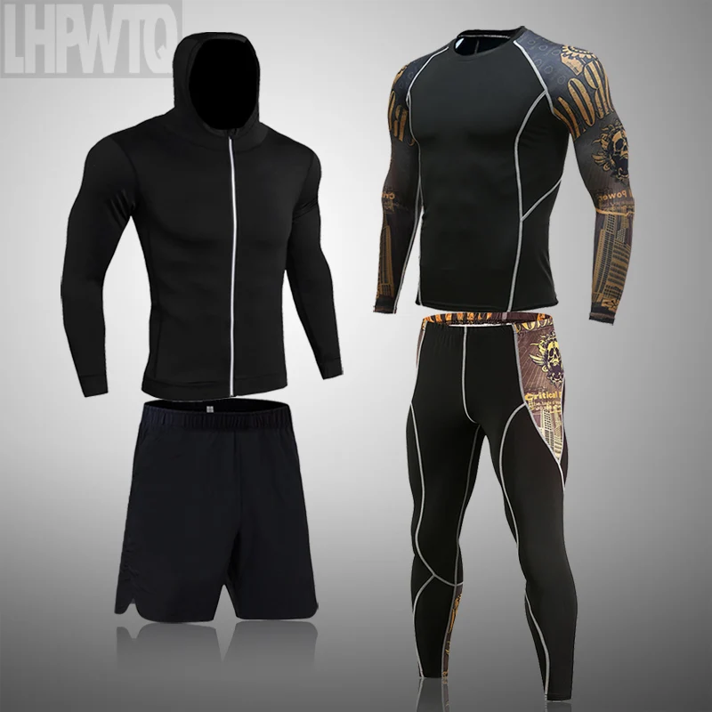 Thermal Underwear Set Compression Long Johns Sports Quick Dry Basketball Tights Set