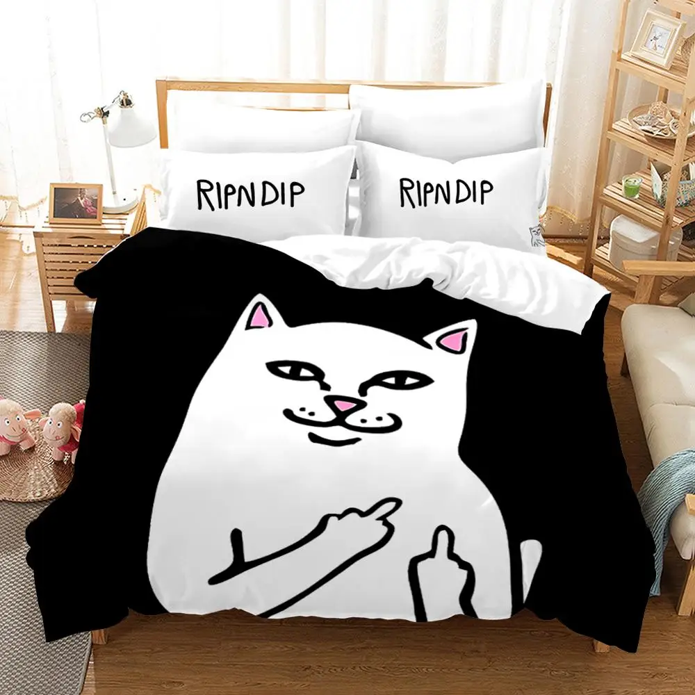 Juego de cama de lujo 3D, personalizado/king/Europa/América, funda de edredón/Manta, estampado Animal Ripndip, cubierta de cama