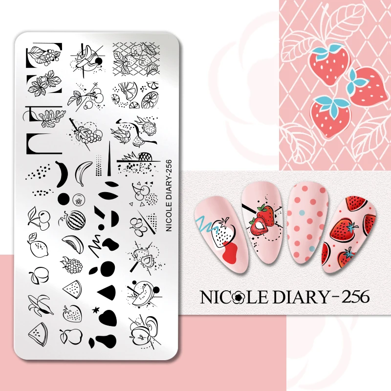 NICOLE DIARY Big Size Mother Baby Image Nail Stamping Plates Flower Leaf Love Printing Stencil Floral Mom Stamp Template images - 6