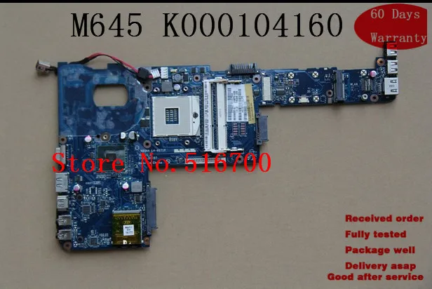 Материнская плата M600 M645 для ноутбука Toshiba NBQAA LA-6071P P/N K000104160 полностью