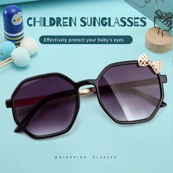 

BINGKING Party Sunglasses Brand Design Girls Cute Metal Bow 7 Colors Acrylic Material Lenses UV400 Eyewear E2013 Protection