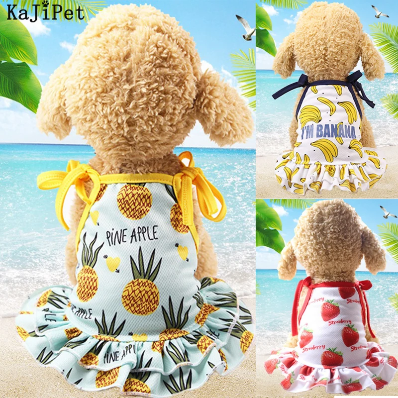 

Fruit Print Pet Dog Dresses For Small Dogs Clothes Summer Dress Cute Dress, Puppy Dog Clothes Chihuahua Dogs Pets Clothing Funny
