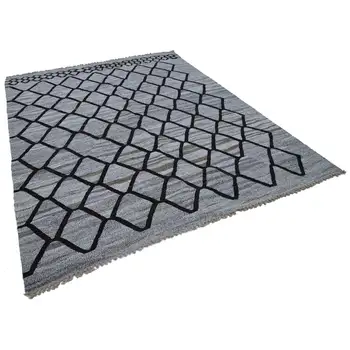 

250x317 Cm Grey Handmade Contemporary Area Rug-8x10 Ft