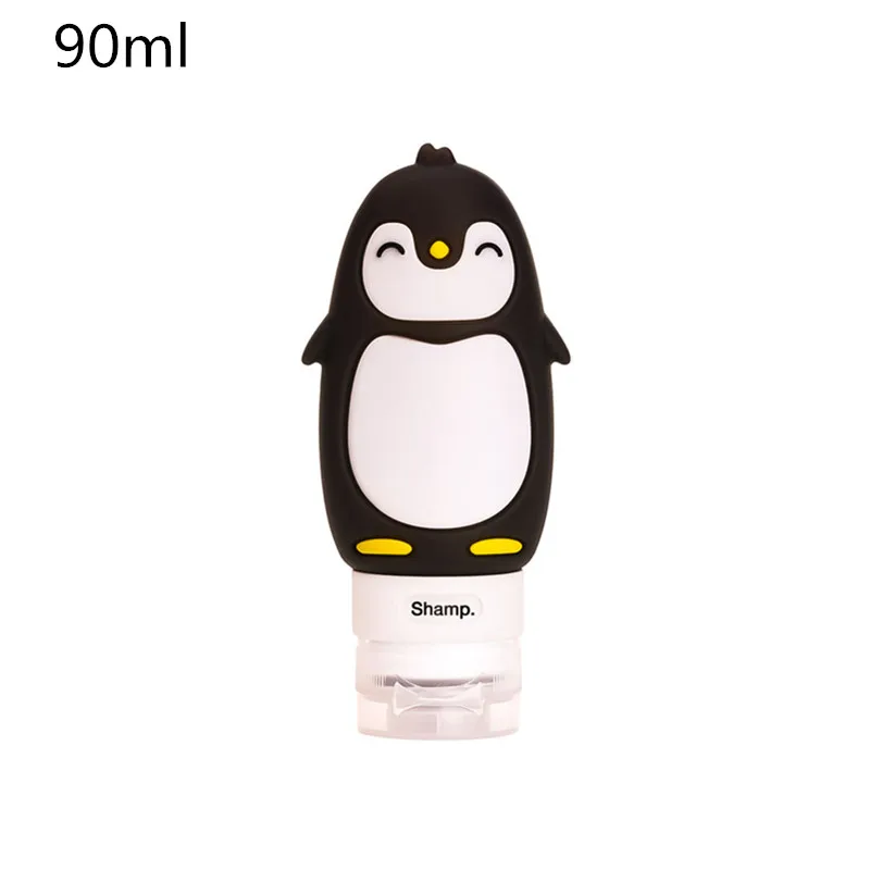 90ml black Еда из пищевого силикона 60/80/90/100 мл для макияжа Симпатичные Путешествия бутылки шампунь-гель для душа лосьон Трубки Squeeze пустая бутылка - Цвет: 90ml black