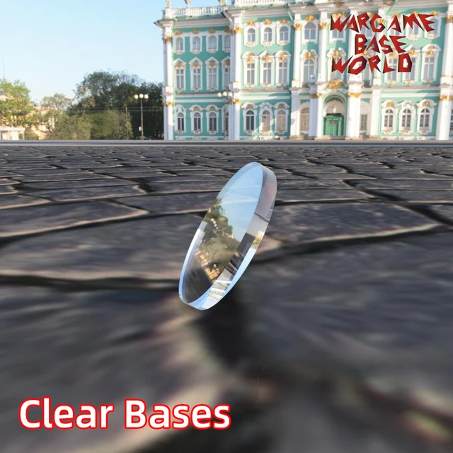 Wargame Base World - TRANSPARENT / CLEAR BASES for Miniatures - 32mm clear bases 4