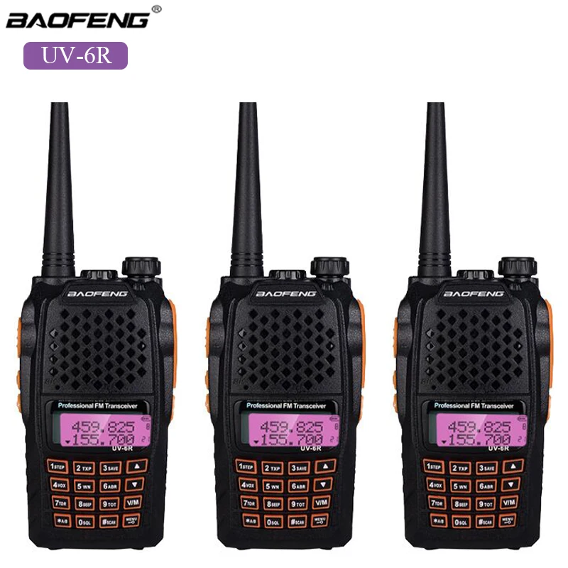Портативная портативная рация Baofeng UV-6R Walkie Talkie FM 128CH Ham СВЧ/УВЧ-трансивер Dual UV 6R Walky
