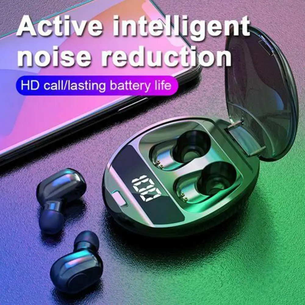 Digital Display50 Hour Playtime AAC TWS Bluetooth Earbuds V5.0 Headphone Wireless Earphone For Android &Iphone