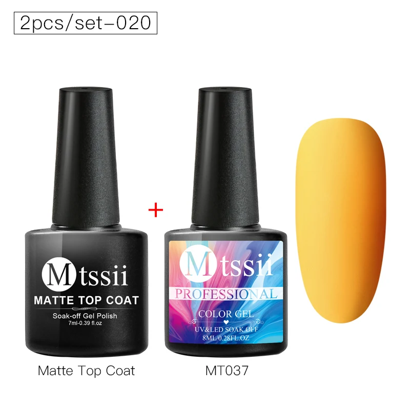 Mtssii матовое верхнее покрытие+ однородного цвета для ногтей гель Полупостоянный гель УФ лак светодиодный светильник длительный Замачивание от гелевое покрытие для ногтей - Цвет: TZH06914