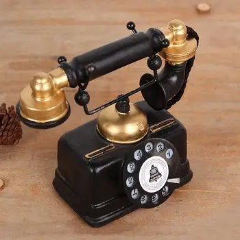 

European Retro Resin Vintage Telephone Set Living Room Cafe Home Decoration Crafts Creative Ornaments Model Gift Accessories