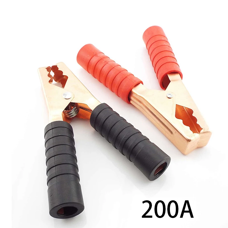 200a 14cm Red Black Alligator Crocodile Clip Car Battery Clamps Large