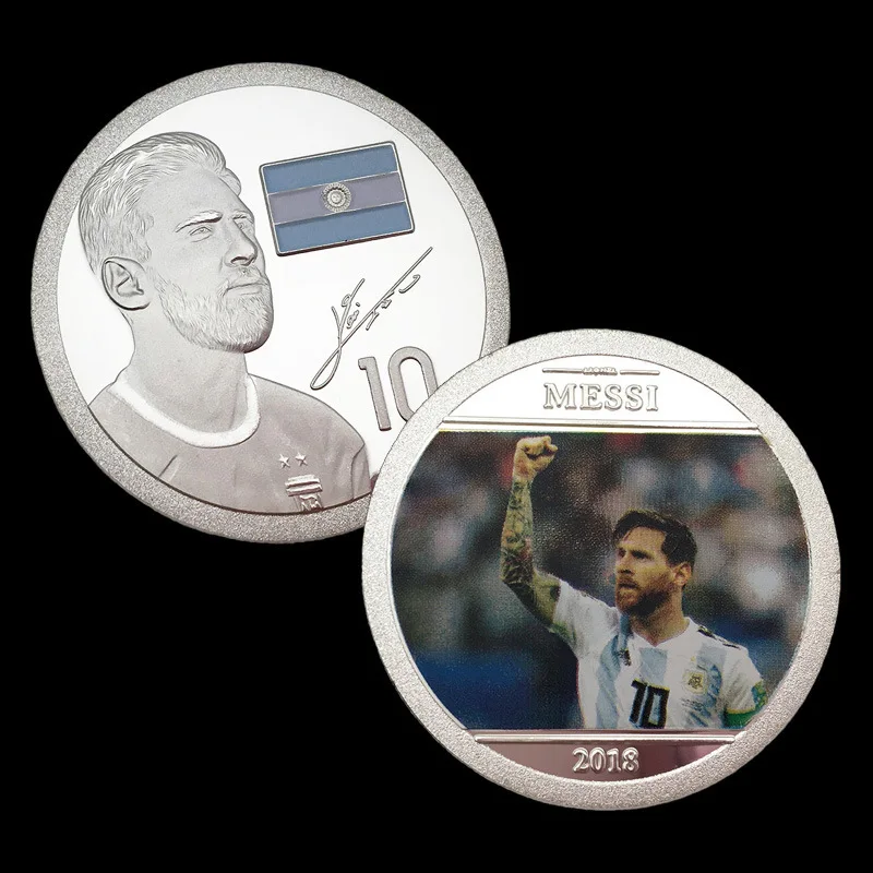 Europe Football Mister 10 Forward Lionel Messi Commemorative Medal Silver Coin La Liga Real Madrid Star Coins | Дом и сад