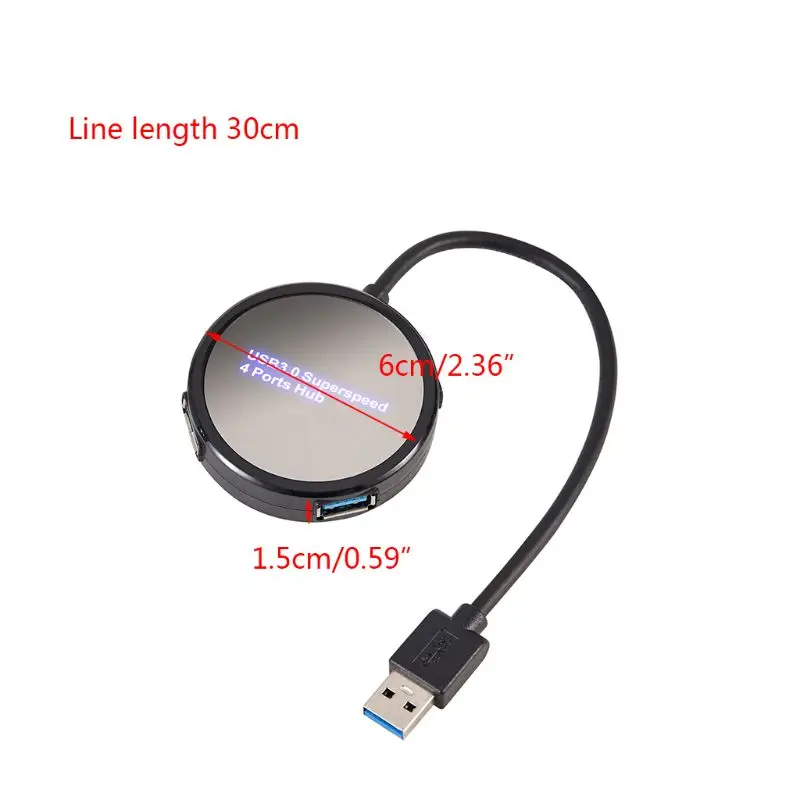 4 USB 3,0 концентратор круглый USB разветвитель адаптер для MacBook ноутбук мобильный жесткий диск
