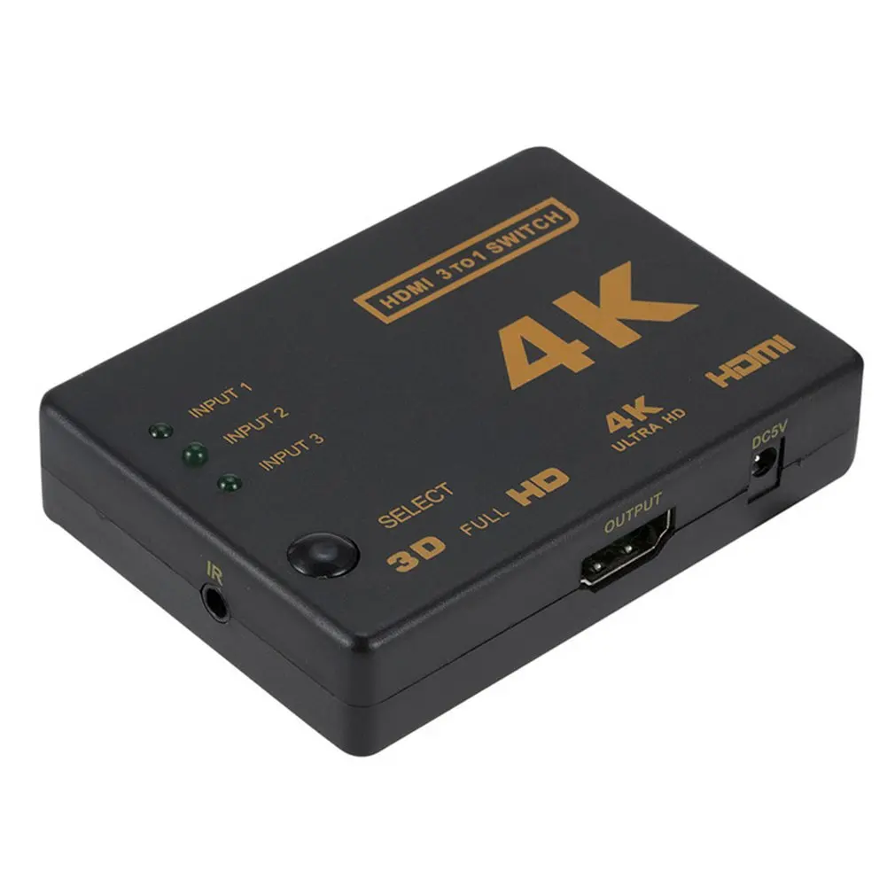 4K* 2K HDMI переключатель сплиттер 3 в 1 выход HDTV аудио видео конвертер адаптер с пультом дистанционного управления для проектора