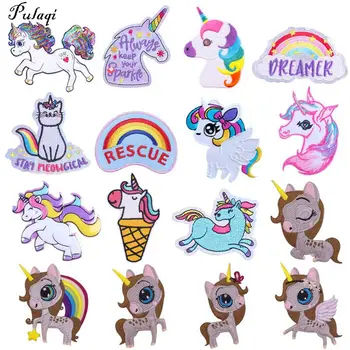 

Pulaqi Cartoon Unicorn Patch Embroidered Patches For Clothing Iron On Patches On Clothes Stripe On Kids Clothes Cute Patch Decor