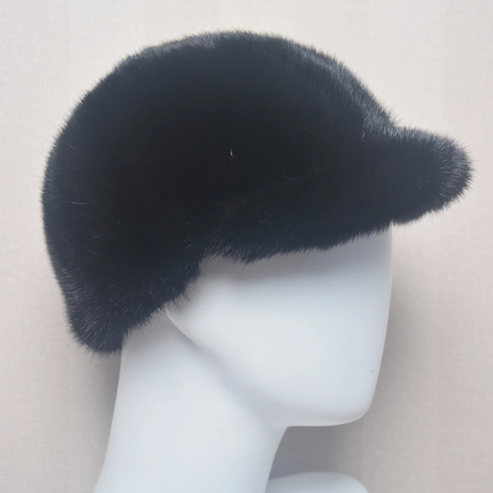 Hot Hale Men Real Mink Fur Straw Hats Men Winter Hats Mink Fur Hats Street Trendy Hip-hop Hat Caps Brimless Cap Beanies For Men 6