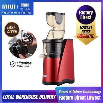 

MIUI Slow juicer 7Lv Cold press extractor FilterFree patente Easy Clean 43rpm Quiete Motor Large Diamete BPA Free Classic Design