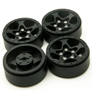 

4Pcs/lot RC CNC Alloy Wheel Hubs 1.9'' Beadlock 5 Spoke Aluminum Wheels Rims for 1/10 RC Crawler SCX10 CC01 F350 D90