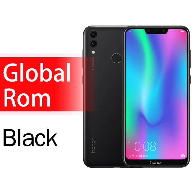 Black Honor 8C Global rom 4 Гб ОЗУ 128 Гб ПЗУ 6,26 дюймов полный экран восьмиядерный смартфон 4000 мАч 3 карты VoLTE Face ID Snapdragon 632 - Цвет: Black