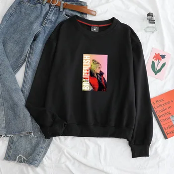 

Fashion Billie Eilish Print Men Sweatshirt Funny Sports Outwear Casual Harajuku O-neck Hoodies High Quality Couples Band Clothes