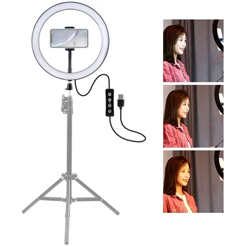 

PULUZ PU407 Ring Light 12 Inches, USB 3 Dimmable Color 10 Brightness Levels, LED O Ring Vlogging Selfie Photography Video Lights