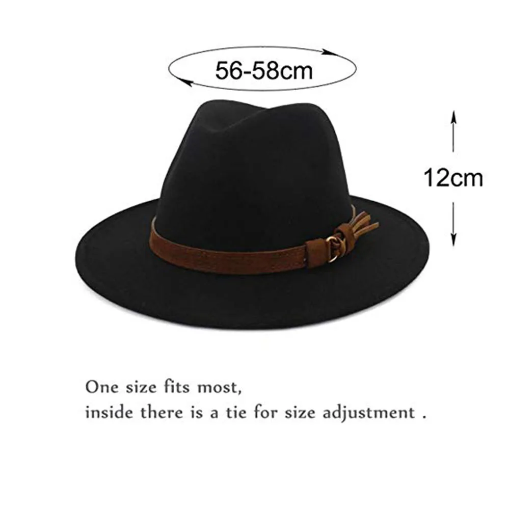 Винтаж сплошной цвет фетровый котелок с широкими полями Fedora Hat Зима флоппи Женская кепка Джаз горра Европейский Американский Круглый Кепка s котелок шапки