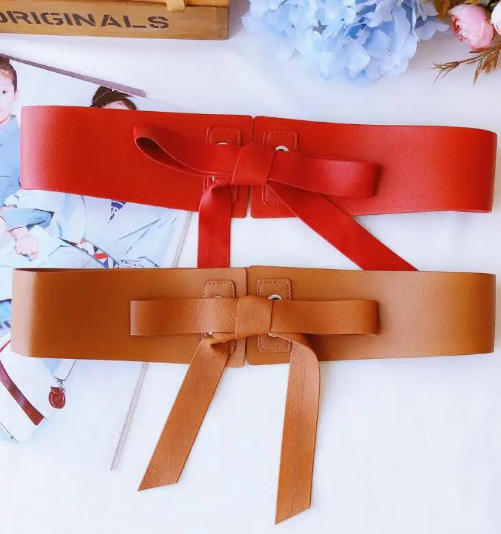 Женские Подиумные модные искусственная кожа; с бабочкой, женские платья, пальто, корсеты, пояс с пряжкой, украшение, широкий пояс R1745