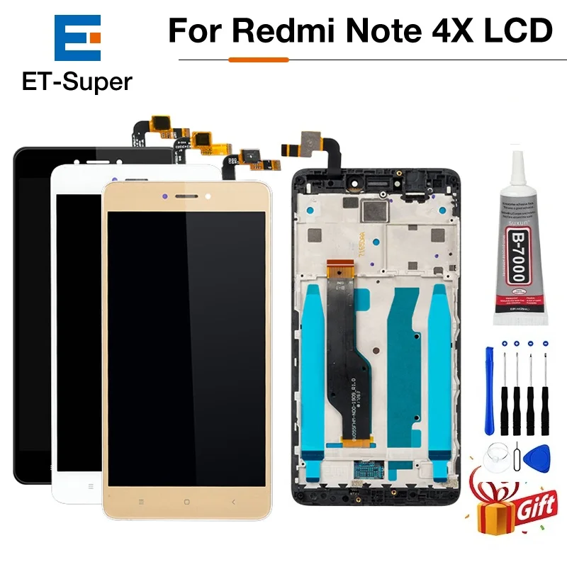 Оригинальный ЖК-дисплей с рамкой для Xiaomi Redmi Note 4X экран ЖК-дисплея 4 глобальная