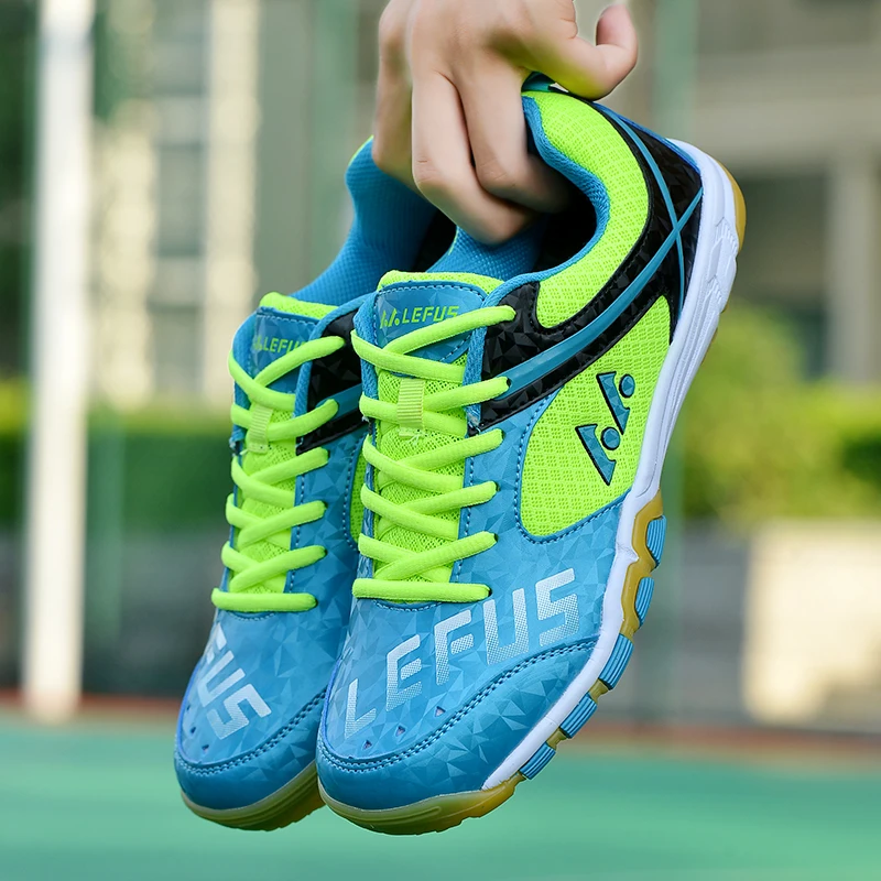 LEFUS, мужские кроссовки, обувь для бадминтона, обувь для тенниса, волейбола, обувь для настольного тенниса, женская спортивная обувь, профессиональная тренировочная атлетика - Цвет: green
