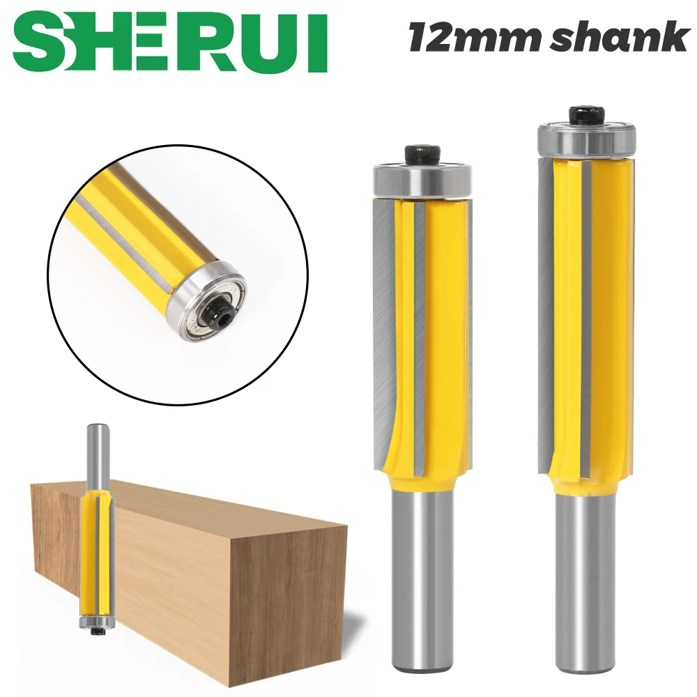 

1pc12mm Flush Trim bit Z4 Pattern Router Bit Top & Bottom Bearing Bits Milling Cutter For Wood Woodworking Cutters