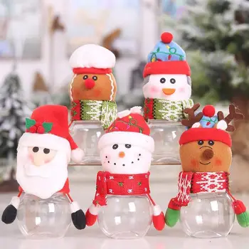 

Child Kids Christmas Candy Jar Storage Bottle Santa Boxes Candy Elk Year Bag Bag 2021 Sweet Snowman Jar Gift New Christmas P6R3