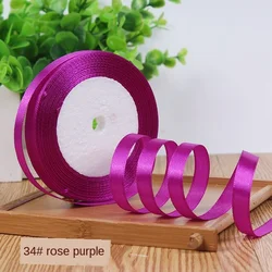 10mm Satin Ribbon - 25 Yards of White, Red, and Pink for DIY Crafts and Sewing Projects (Purple red)