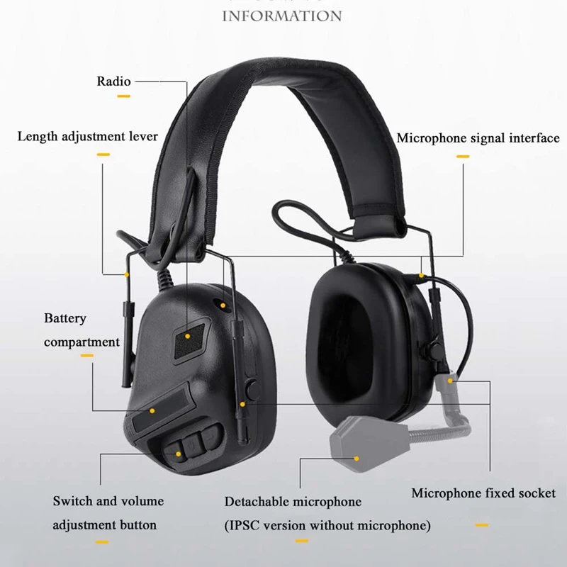 

(Tactical) Headphone Noise Cancellation Headset Hunting Shooting Game Accessories YI01