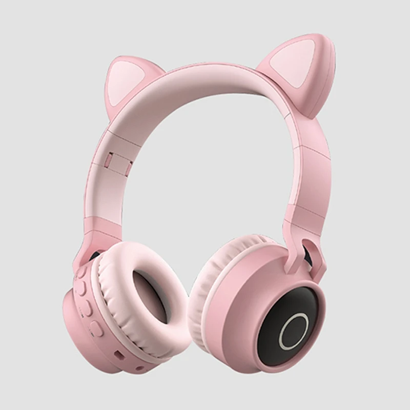 Pink Cat Ear Wireless Bluetooth Headphones Kid Foldable Stereo Sound Headset Kids Earphone For Boys Girls Lovely Gift