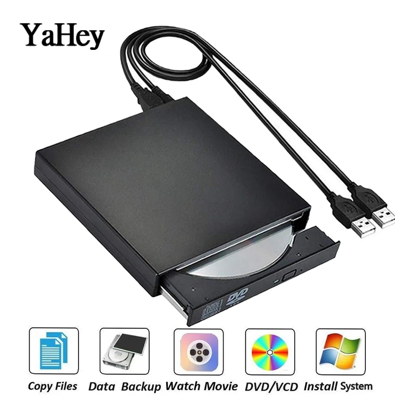 

2016 HOT selling New USB 2.0 External DVD Combo CD-RW Burner Drive CD+-RW DVD ROM Portatil Black Promotion