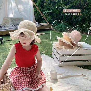 

Children thin prevented bask summer sun hat girls fashion breathable sunbonnet hat
