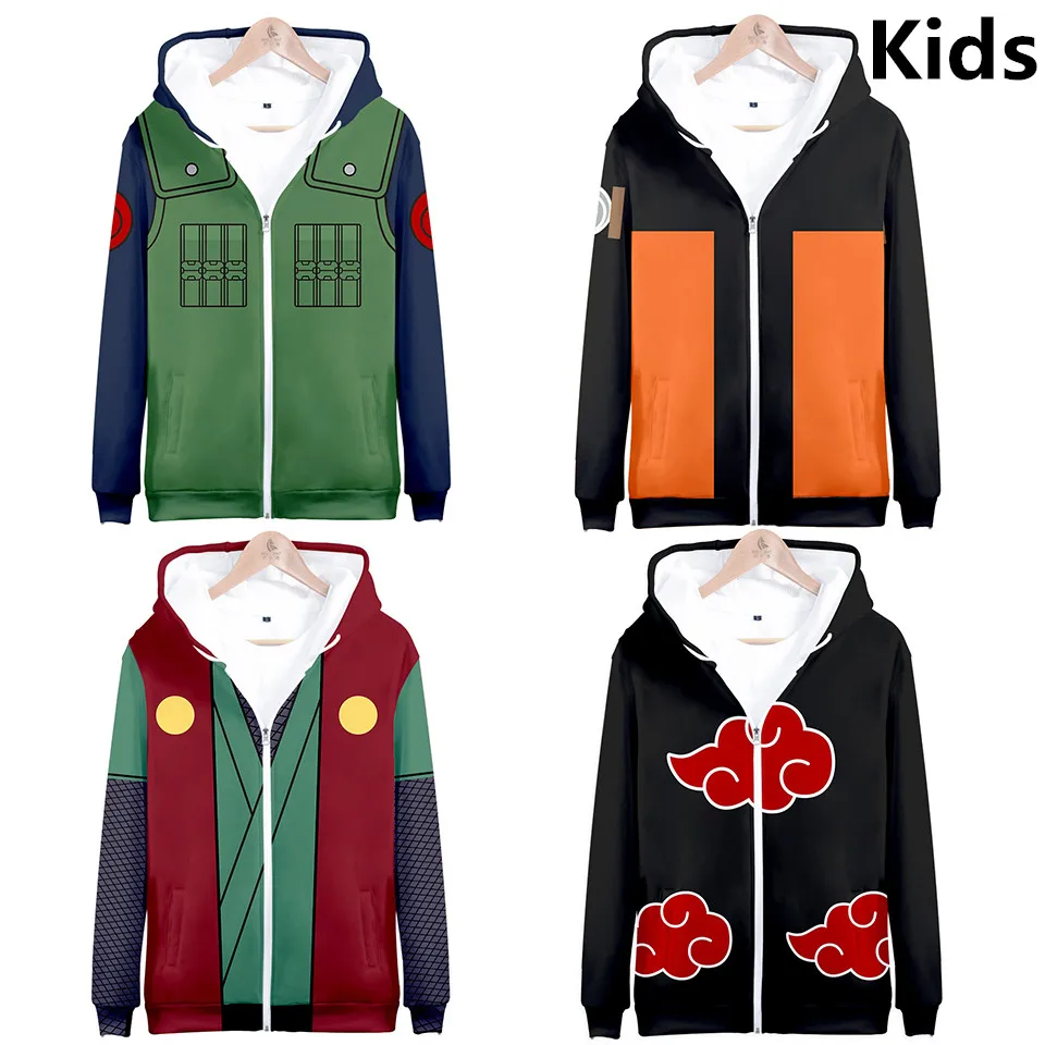 Kids Anime Naruto0 Akatsuki Cosplay 3D Print Boy Girl Hoodie Sweatshirt Pullover