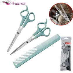 3PCS Hairdressing Scissors 6 Inch Thinning Shears Hair Cutting Barber Scissors Flat Tooth Comb Set Salon Hair Styling Tools