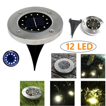 

8/10/12LED Solar Power Buried Light Under Ground Lamp Outdoor Path Way Garden Decking White Warm White Light Landscape Lights