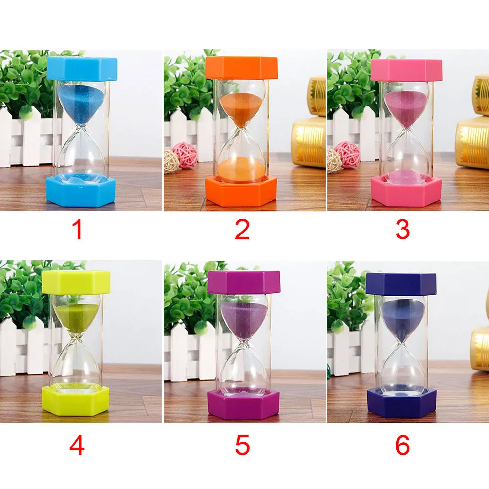 aeProduct.getSubject() Hexagonal Drop Resistance Hourglass 5/10/15/mins Kid Gift Household Sandglass Game Sand Timer Desktop Ornaments Sand Clock