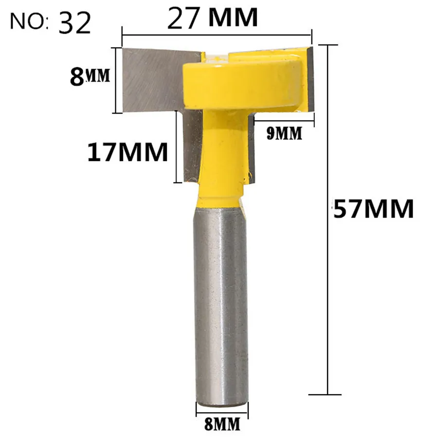 NO 32 1 шт. 8 мм хвостовик триммера Ceaning Flush Trim древесины фрезы прямой конец Milll вольфрамовые фрезы для дерева Деревообрабатывающие инструменты - Длина режущей кромки: NO 32