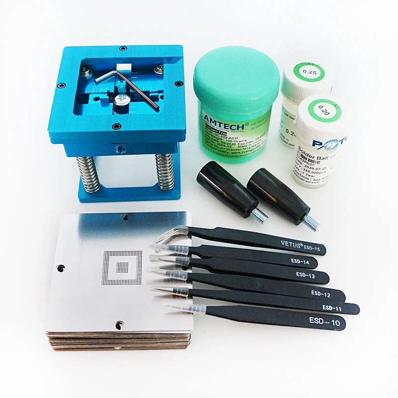 184PCS 90MM Universal BGA Stencils Reballing jig 90MM Blue with Handle