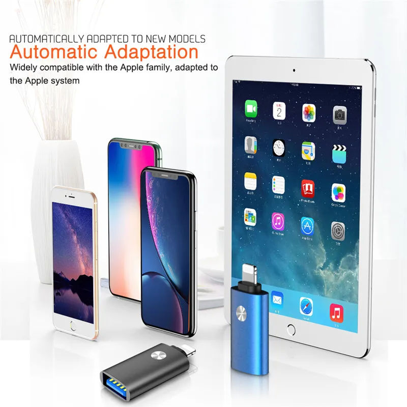 Адаптер OTG lightning/USB для iPhone 11 Pro Max X XS XR 6 6S 7 8 Plus конвертер iPad iOS 12 13 connect MIDI|Переходники