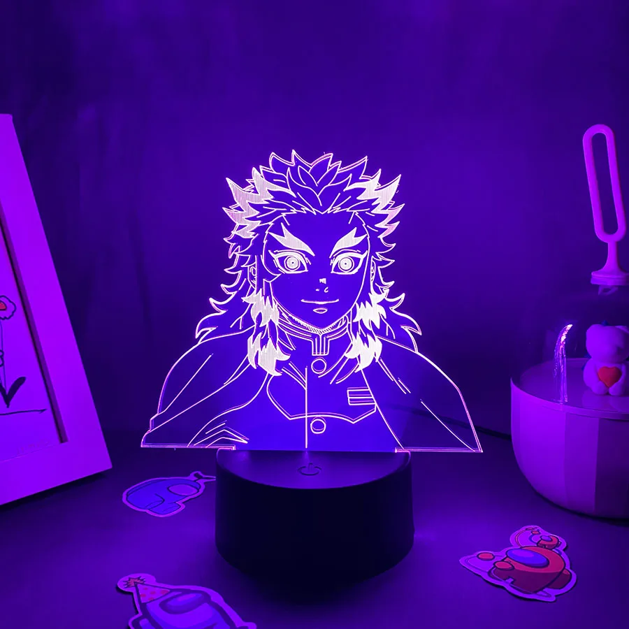 Nouveau Lampe LED 3D de Kyōjurō Rengoku - Anime Demon Slayer