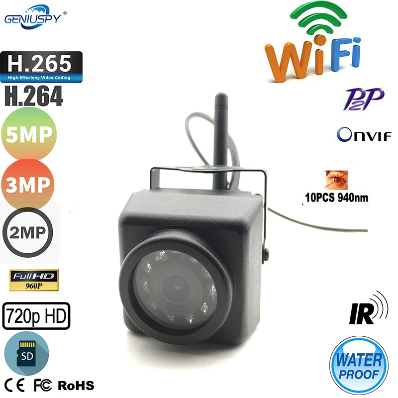 Camhi 720P 960P 3MP 5MP мини Водонепроницаемый IP66 TF слот для карты ИК ночного видения IP