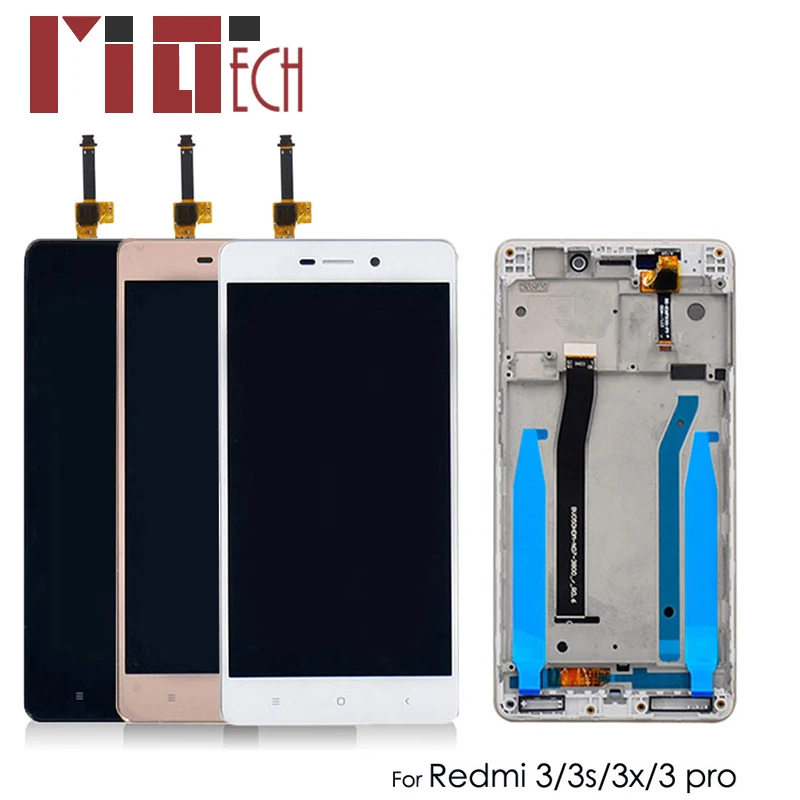ЖК-дисплей для Xiaomi Redmi 3 3S 3x3 Pro lcd кодирующий преобразователь сенсорного экрана в сборе Замена черный белый золотой с рамкой 5,0 дюйма