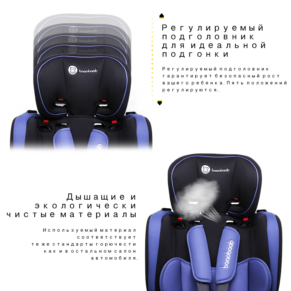 Baaobaab BA05A 9 M-12 лет, детское автокресло, переднее сиденье, 9-36 кг, пятиточечный ремень, детский усилитель, безопасные сиденья